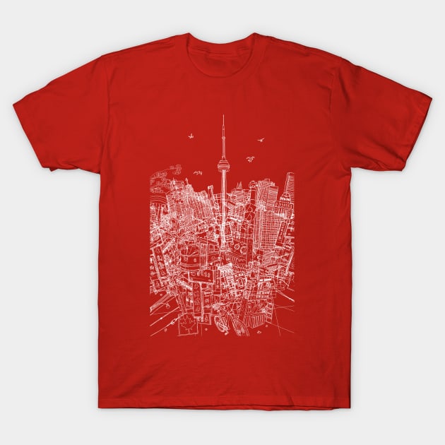 Toronto (white line) T-Shirt by davidbushell82